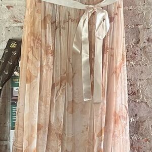 Elegant Floral Skirt with Satin Bow